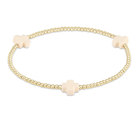 Small Gold Cross Signature Brac