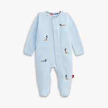 Load image into Gallery viewer, Embroidery Dogs Velour Footie
