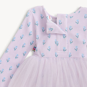 Lavender Floral Waffle Long Sle