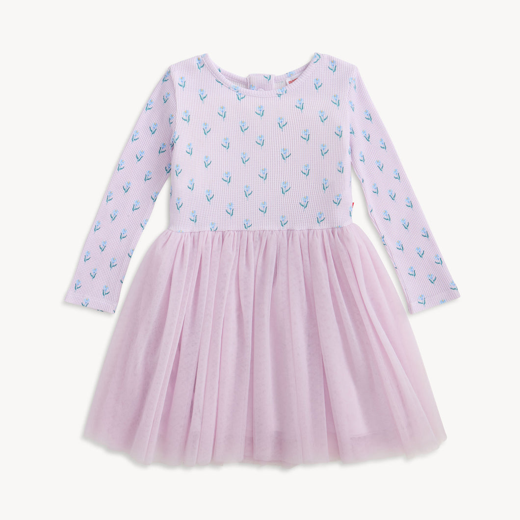 Lavender Floral Waffle Long Sle
