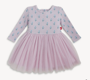 Lavender Waffle Dress with Tull