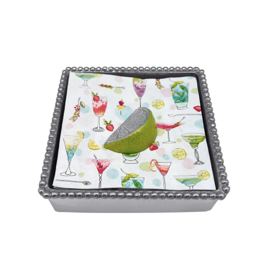 Green Lime Wedge Beaded Napkin Box