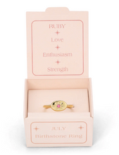Load image into Gallery viewer, Gold Birthstone Signet Ring
