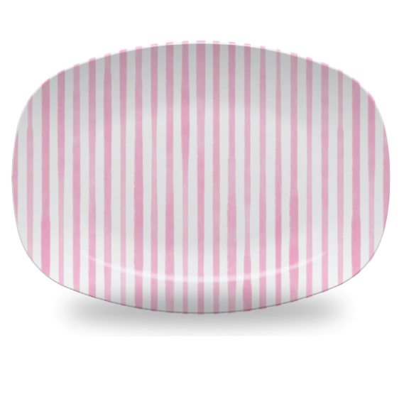 Pink Simple Stripes Platter
