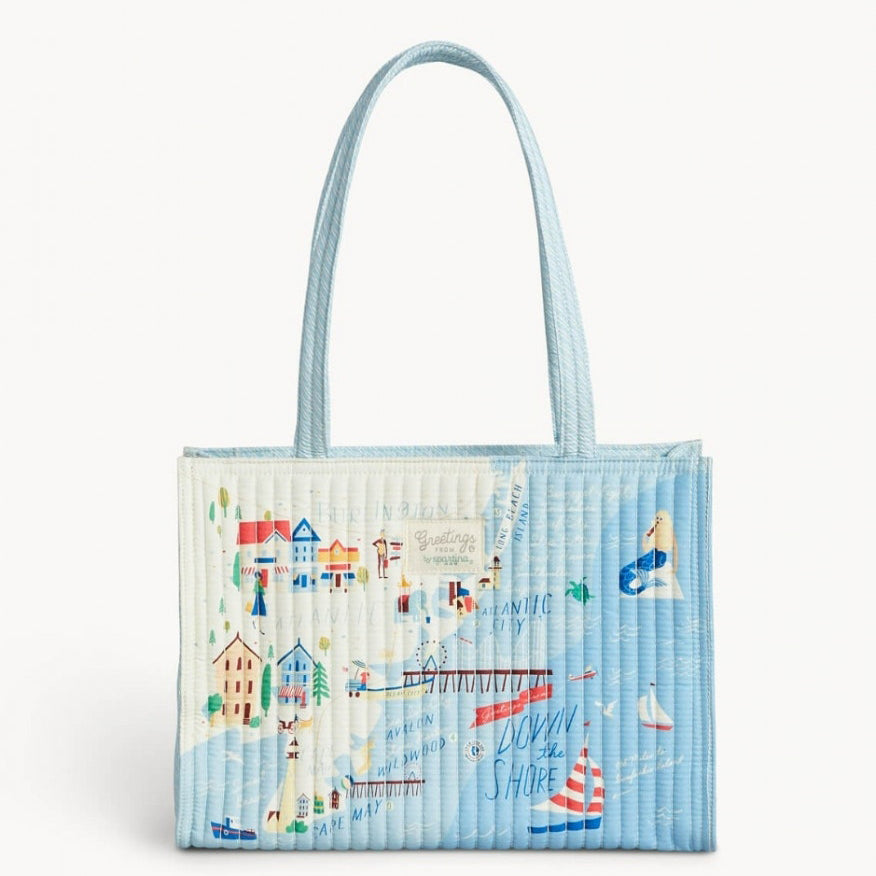 Down the Shore Quilted Zip Tote